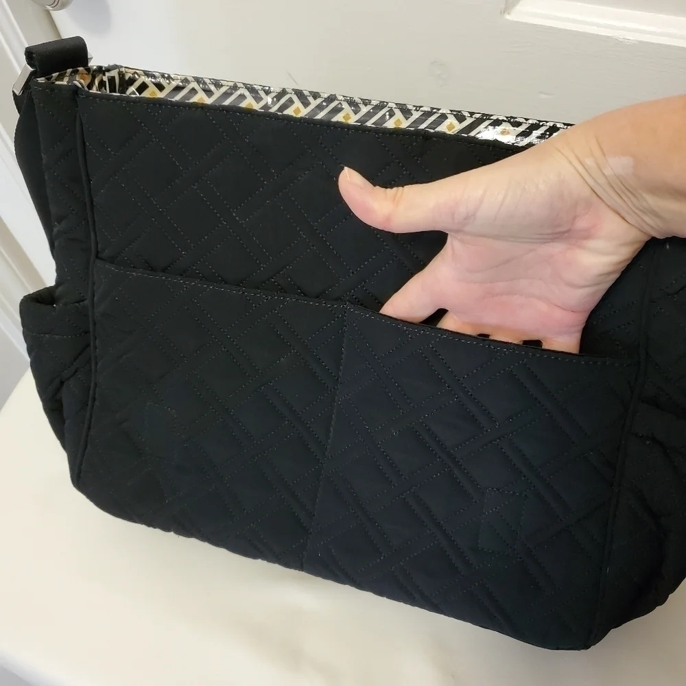 Vera Bradley Black Quilted Fully Lined Baby Bag